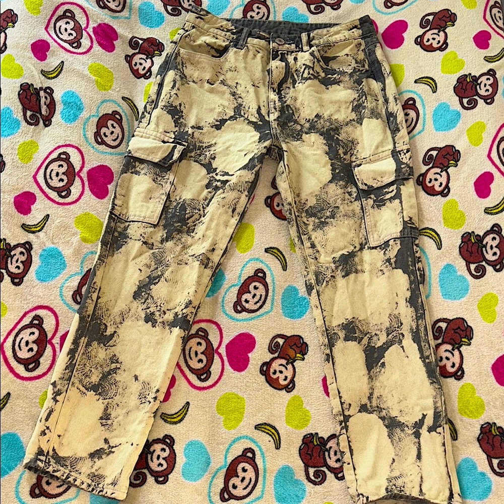 Men's Black and Tan Cargo Pants